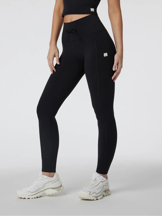 Vuori Pants - Vuori Black High-Rise Drawstring Leggings with Side Pocket